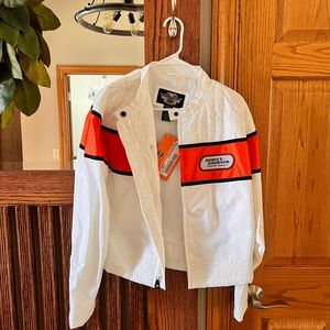 NWT.  Harley Davidson white crop moto jacket